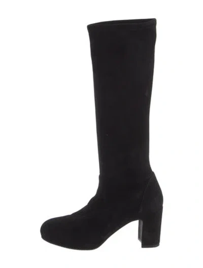 Pre-owned Stuart Weitzman Suede Boots In Black