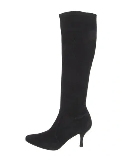 Pre-owned Stuart Weitzman Suede Boots In Black