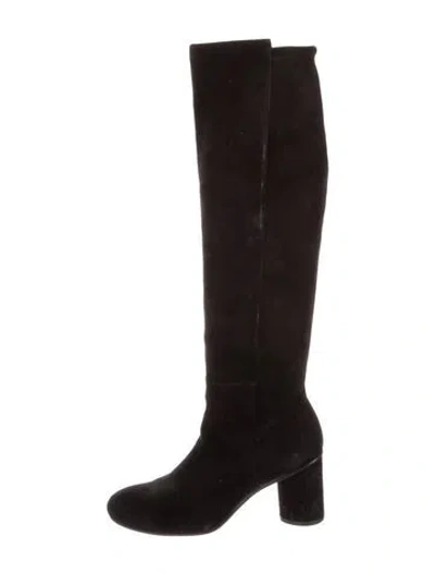 Pre-owned Stuart Weitzman Suede Boots In Black