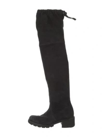 Pre-owned Stuart Weitzman Suede Boots In Black