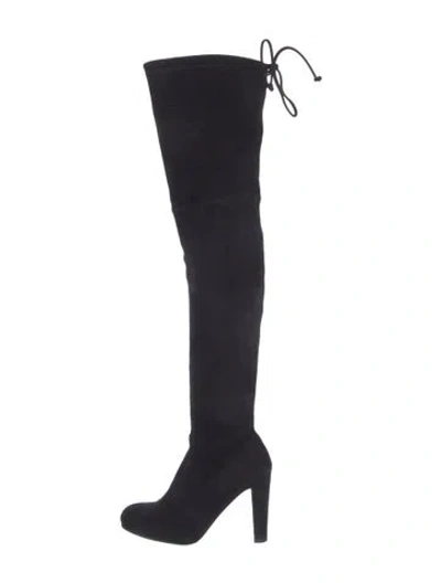 Pre-owned Stuart Weitzman Suede Boots In Black