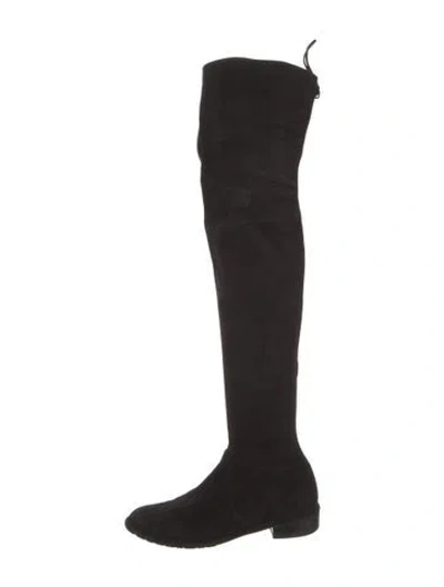 Pre-owned Stuart Weitzman Suede Boots In Black