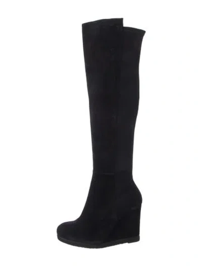 Pre-owned Stuart Weitzman Suede Boots In Black