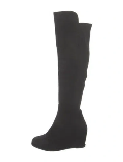 Pre-owned Stuart Weitzman Suede Boots In Black