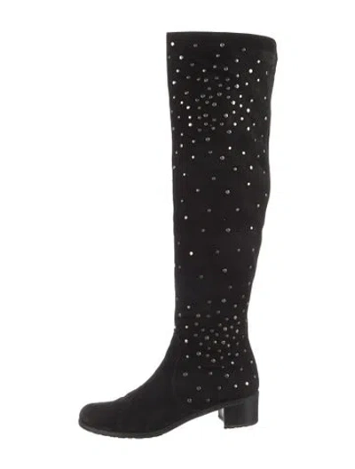 Pre-owned Stuart Weitzman Suede Boots In Black