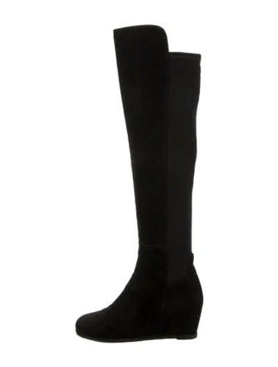 Pre-owned Stuart Weitzman Suede Boots In Black