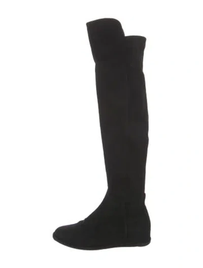 Pre-owned Stuart Weitzman Suede Boots In Black