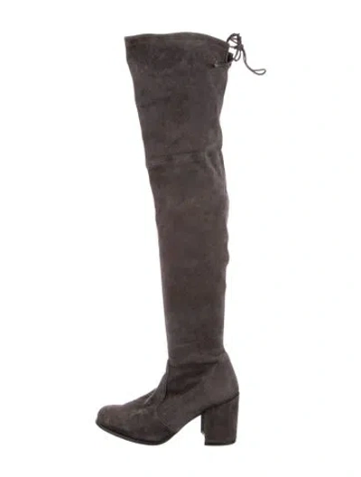 Pre-owned Stuart Weitzman Suede Boots In Black