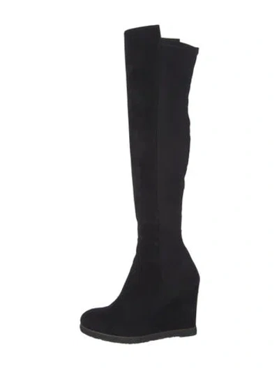 Pre-owned Stuart Weitzman Suede Boots In Black