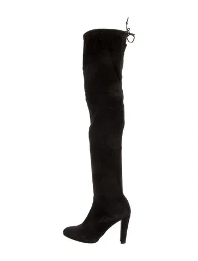 Pre-owned Stuart Weitzman Suede Boots In Black