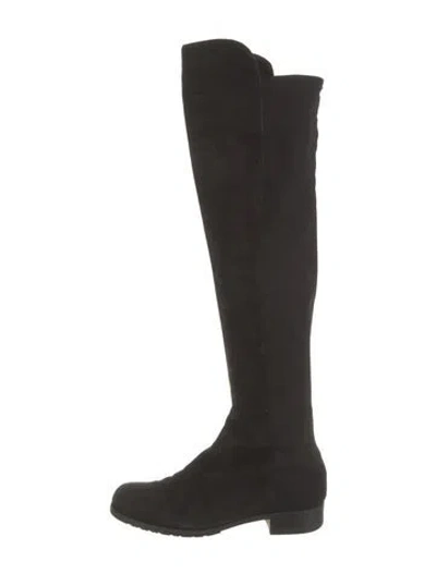 Pre-owned Stuart Weitzman Suede Boots In Black