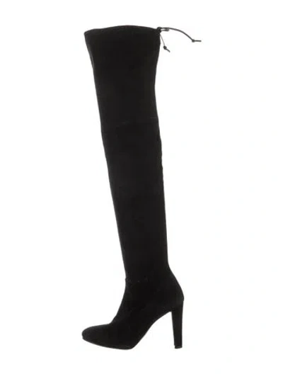 Pre-owned Stuart Weitzman Suede Boots In Black