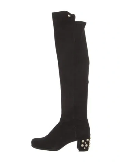 Pre-owned Stuart Weitzman Suede Boots In Black