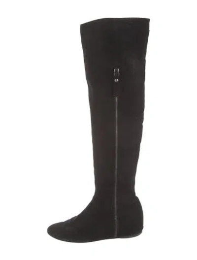 Pre-owned Stuart Weitzman Suede Boots In Black