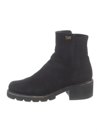 Pre-owned Stuart Weitzman Suede Boots In Black