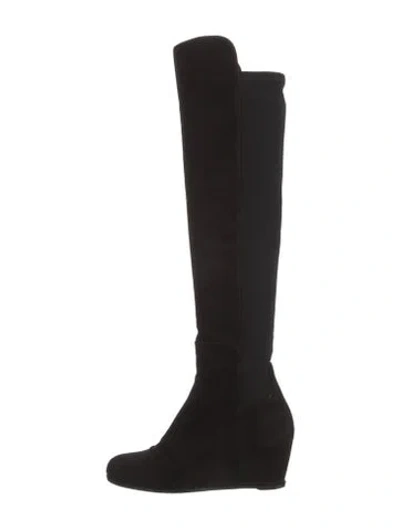 Pre-owned Stuart Weitzman Suede Boots In Black