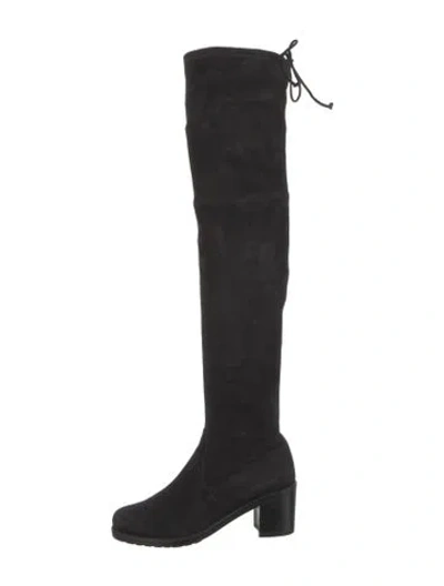 Pre-owned Stuart Weitzman Suede Boots In Black