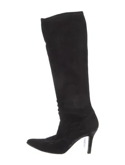 Pre-owned Stuart Weitzman Suede Boots In Black