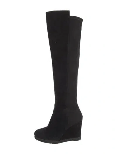 Pre-owned Stuart Weitzman Suede Boots In Black