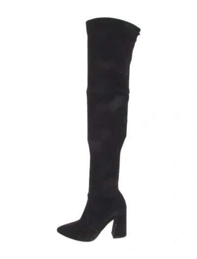 Pre-owned Stuart Weitzman Suede Boots In Black