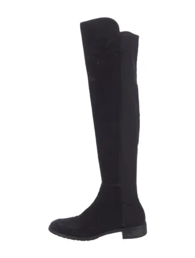Pre-owned Stuart Weitzman Suede Boots In Black