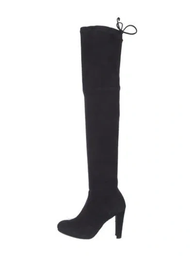Pre-owned Stuart Weitzman Suede Boots In Black