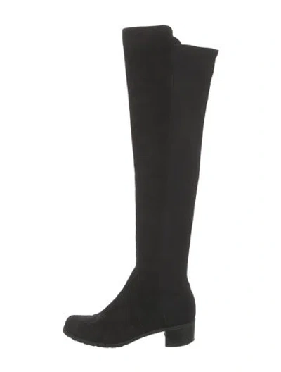 Pre-owned Stuart Weitzman Suede Boots In Black