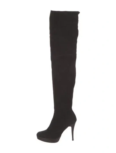 Pre-owned Stuart Weitzman Suede Boots In Black