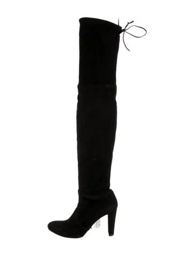 Pre-owned Stuart Weitzman Suede Boots In Black