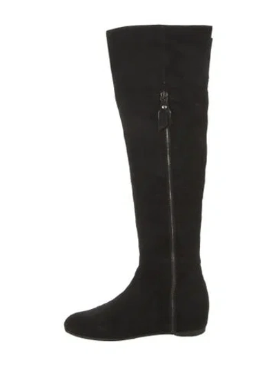 Pre-owned Stuart Weitzman Suede Boots In Black