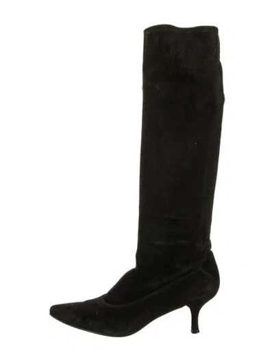 Pre-owned Stuart Weitzman Suede Boots In Black