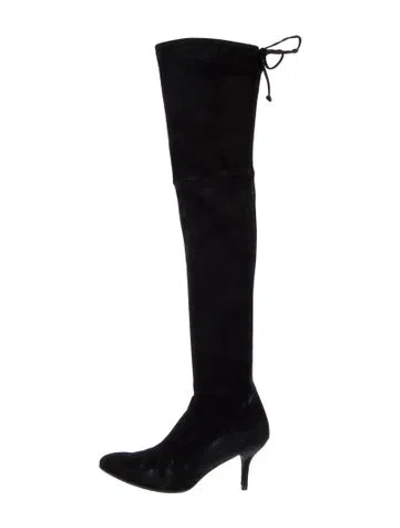 Pre-owned Stuart Weitzman Suede Boots In Black