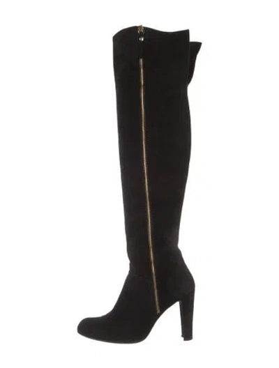 Pre-owned Stuart Weitzman Suede Boots In Black
