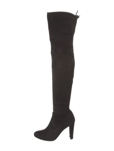 Pre-owned Stuart Weitzman Suede Boots In Black