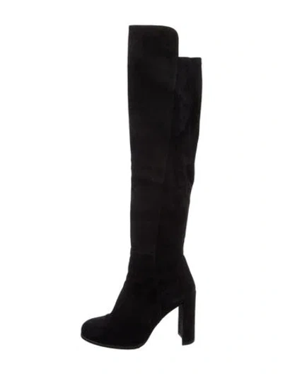 Pre-owned Stuart Weitzman Suede Boots In Black