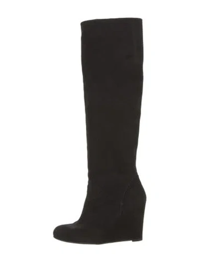 Pre-owned Stuart Weitzman Suede Boots In Black
