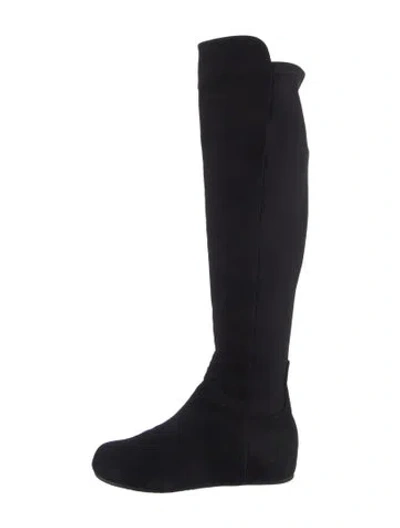 Pre-owned Stuart Weitzman Suede Boots In Black