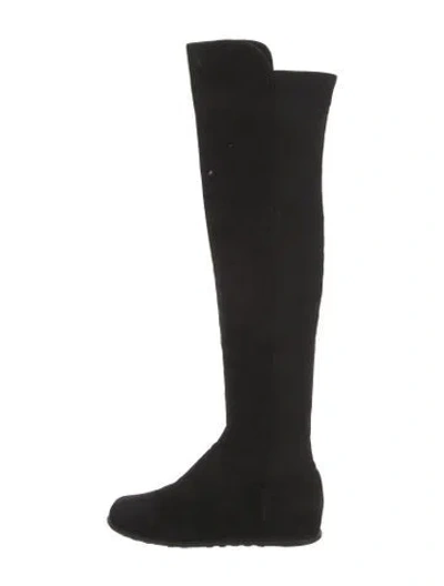 Pre-owned Stuart Weitzman Suede Boots In Black