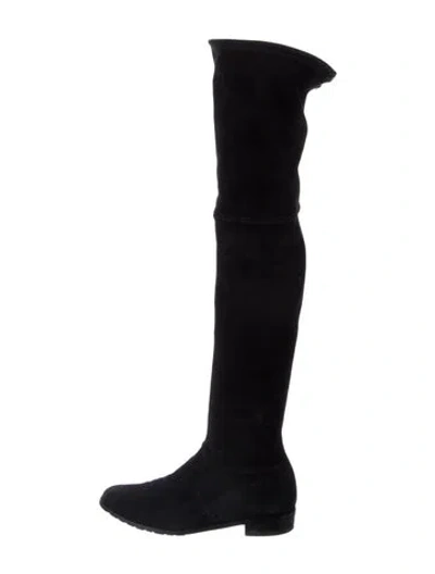 Pre-owned Stuart Weitzman Suede Boots In Black