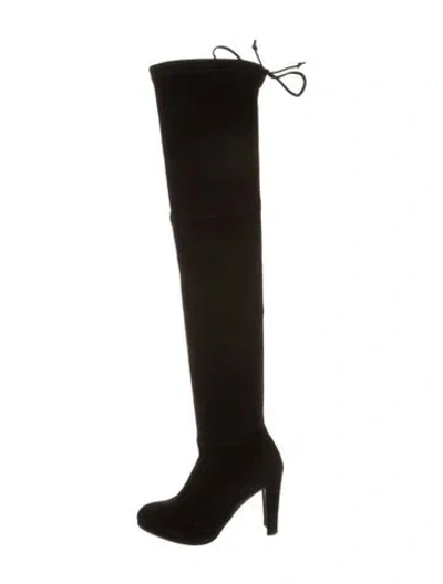 Pre-owned Stuart Weitzman Suede Boots In Black