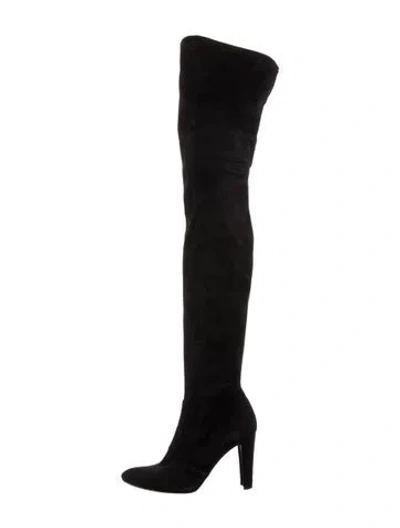 Pre-owned Stuart Weitzman Suede Boots In Black