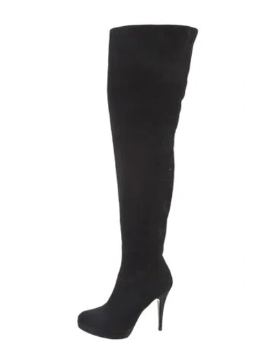 Pre-owned Stuart Weitzman Suede Boots In Black