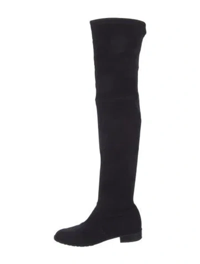 Pre-owned Stuart Weitzman Suede Boots In Black