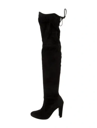 Pre-owned Stuart Weitzman Suede Boots In Black