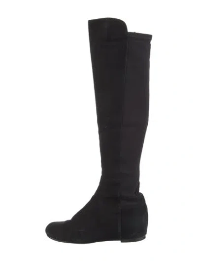 Pre-owned Stuart Weitzman Suede Boots In Black