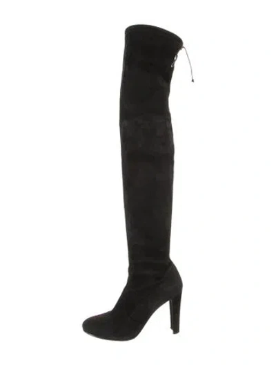Pre-owned Stuart Weitzman Suede Boots In Black