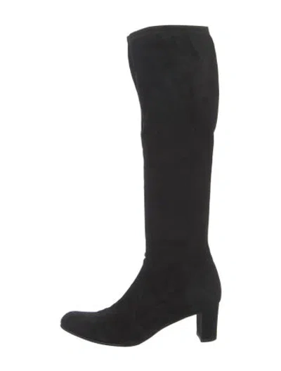 Pre-owned Stuart Weitzman Suede Boots In Black