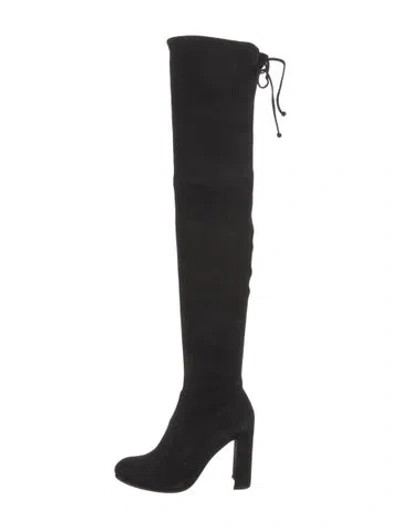 Pre-owned Stuart Weitzman Suede Boots In Black