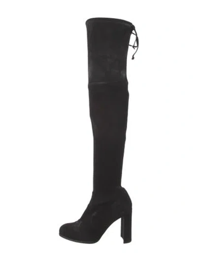 Pre-owned Stuart Weitzman Suede Boots In Black
