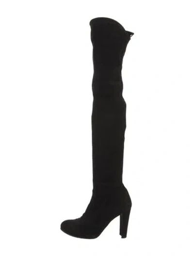Pre-owned Stuart Weitzman Suede Boots In Black